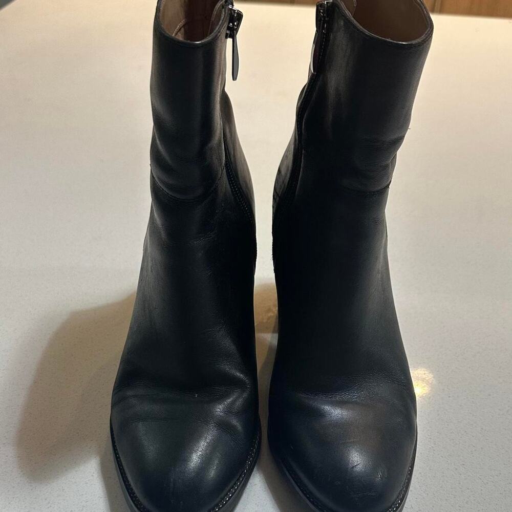 Black leather ankle boots